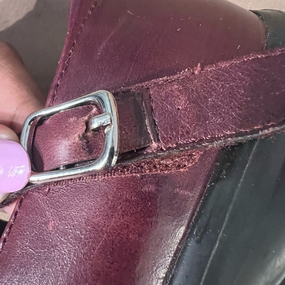 Dr.Comfort Burgundy Genuine Leather Platform Heel Marry Jane Betsy Shoes US 7.5 - Picture 7 of 14